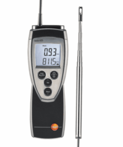 Máy đo gió nhiệt testo 425 đo tốc độ dòng chảy và tự động tính toán lưu lượng thể tích.