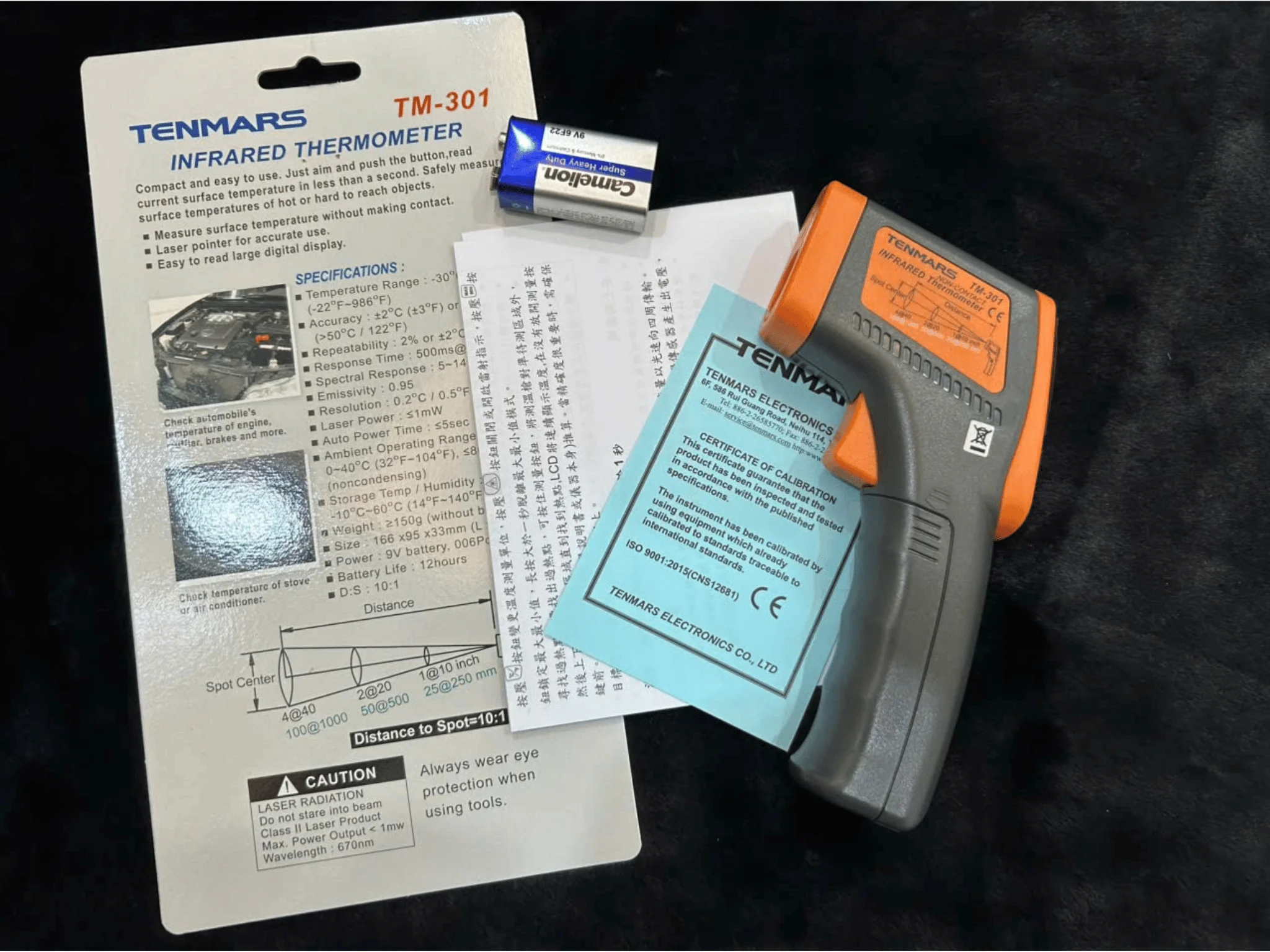 Nhiệt kế hồng ngoại Tenmars TM-301 Phụ kiện Nhiệt kế hồng ngoại Tenmars TM-301