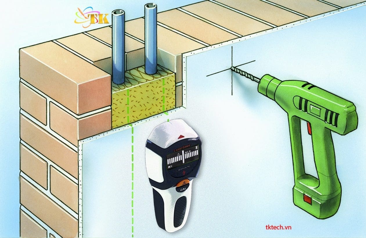 Máy dò dây điện cột sắt Laserliner 080.965E Định vị Máy dò phổ quát MultiFinder Plus