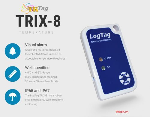 Tính năng Nhiệt kế tự ghi LogTag TRIX-8