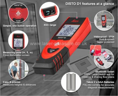 Máy đo khoảng cách Leica Disto D1 Máy đo khoảng cách Leica Disto D1