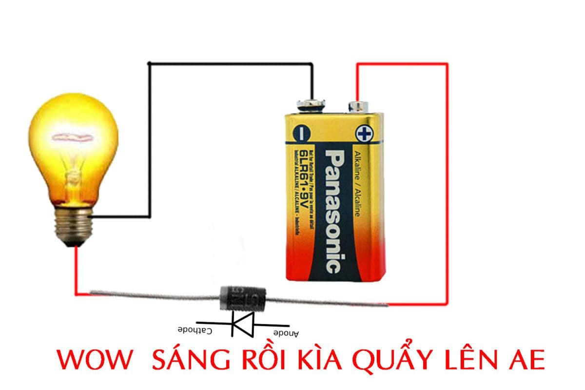 Nối điốt đúng chiều dương Nối diode đúng với mạch