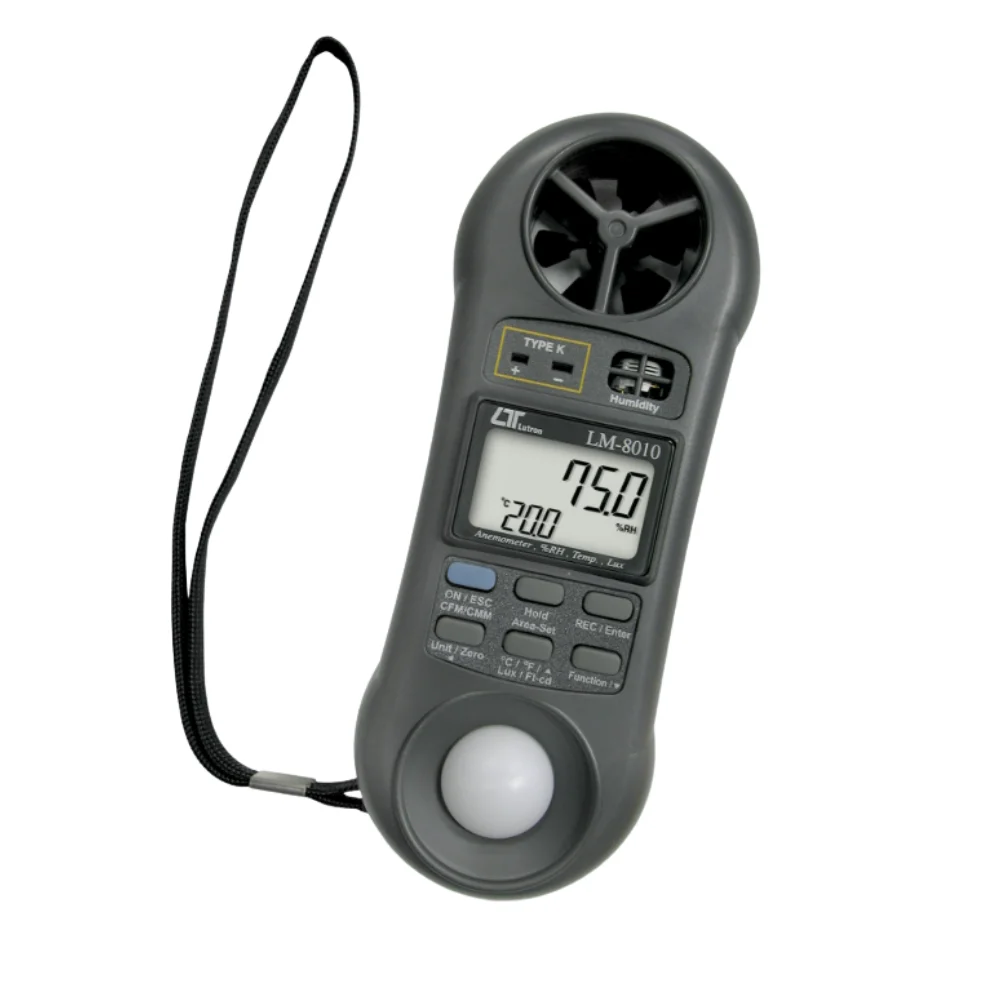 Máy đo tốc độ gió, lưu lượng gió, ánh sáng, độ ẩm, nhiệt độ Lutron LM-8010