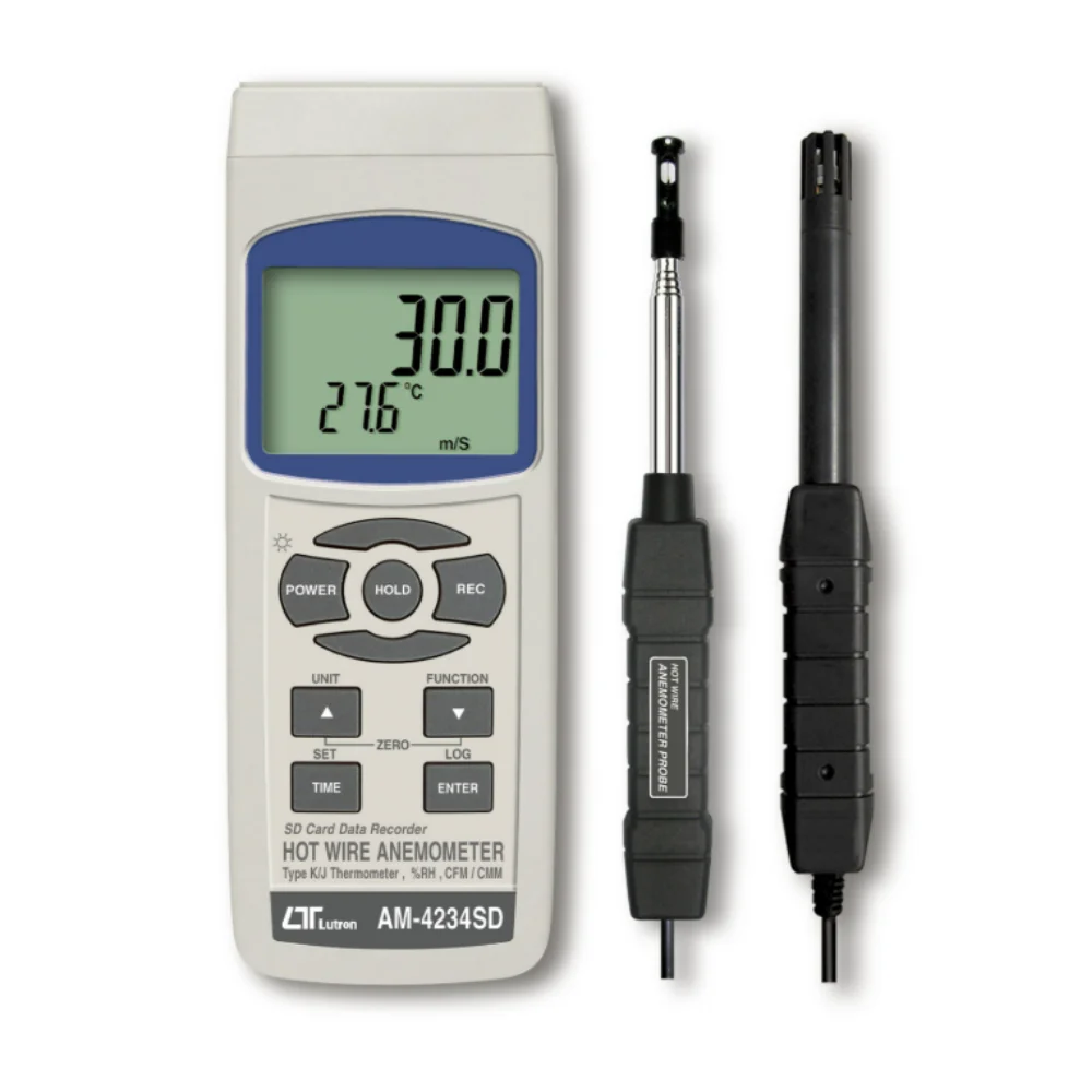 Máy đo tốc độ gió, lưu lượng gió, độ ẩm, nhiệt độ Lutron AM-4234SD
