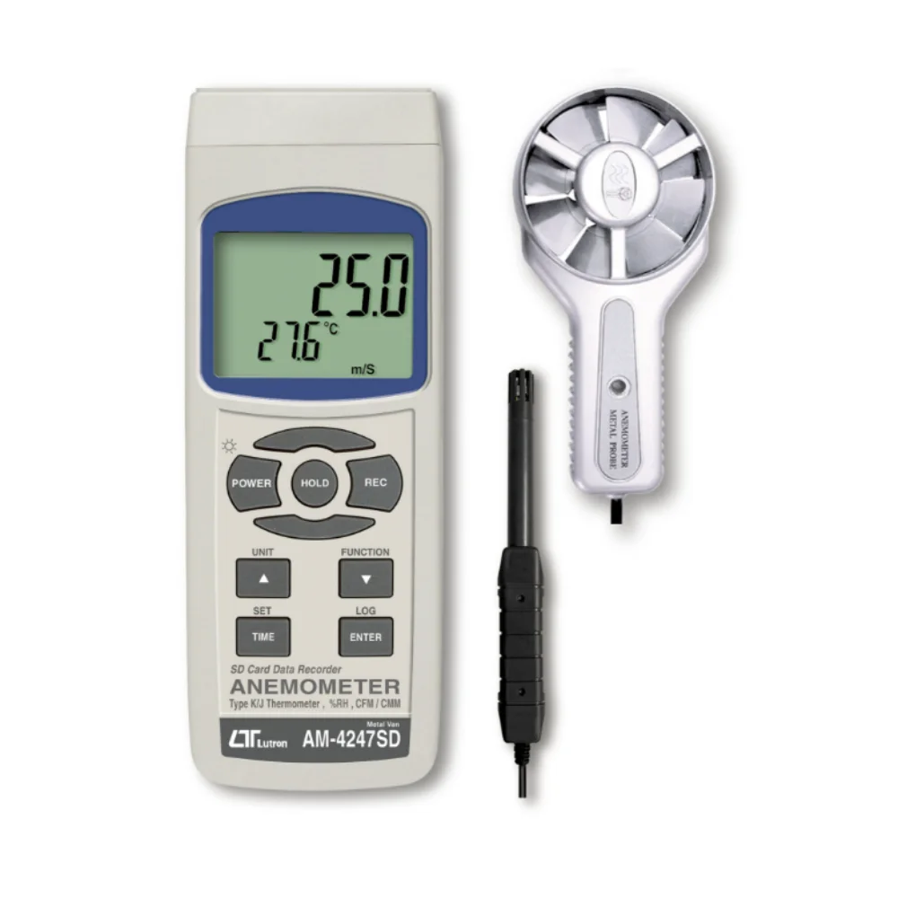 Máy đo tốc độ gió, lưu lượng gió, độ ẩm, nhiệt độ Lutron AM-4247SD