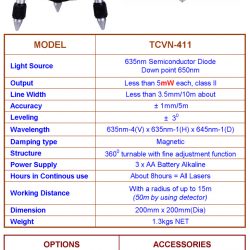 thông số Máy cân bằng Laser TCVN-411