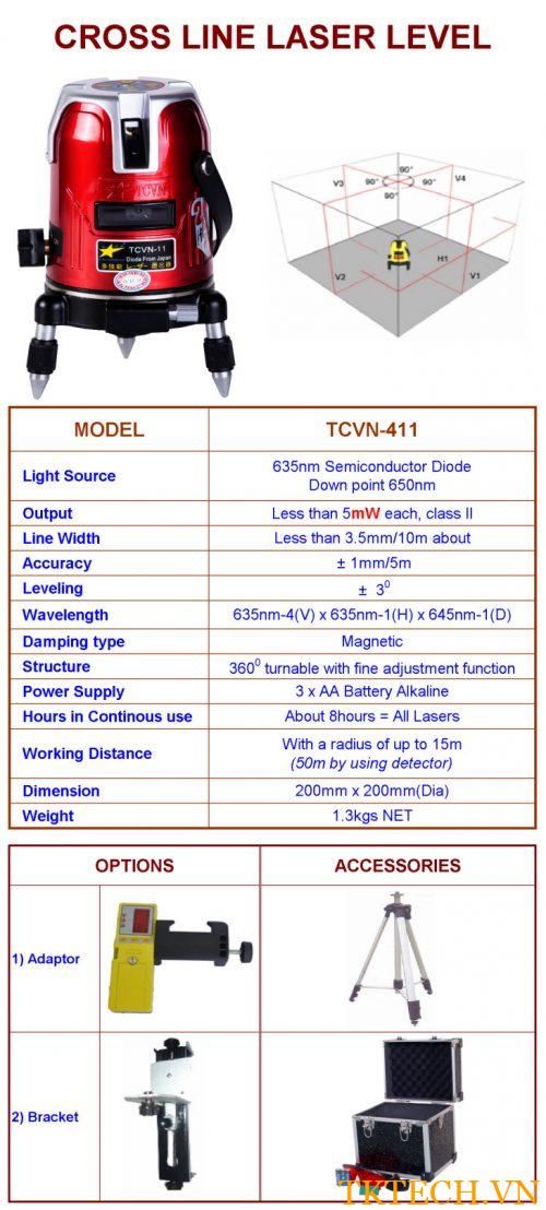 thông số Máy cân bằng Laser TCVN-411