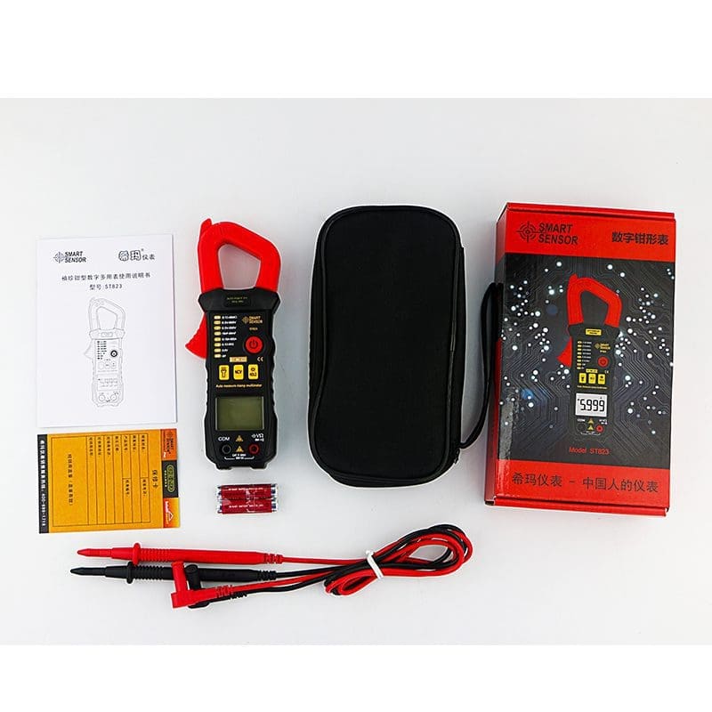 Bộ sản phẩm ampe kìm Smart Sensor ST823
