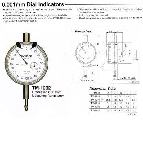 Đồng hồ so Teclock TM-1202