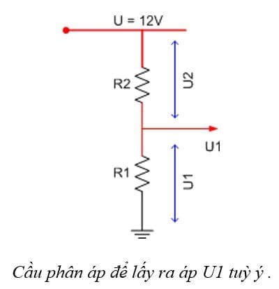 Điện trở là gì - Cấu tạo, công thức tính và cách đọc giá trị điện trở Cầu phân áp để lấy ra áp U1 tuỳ ý