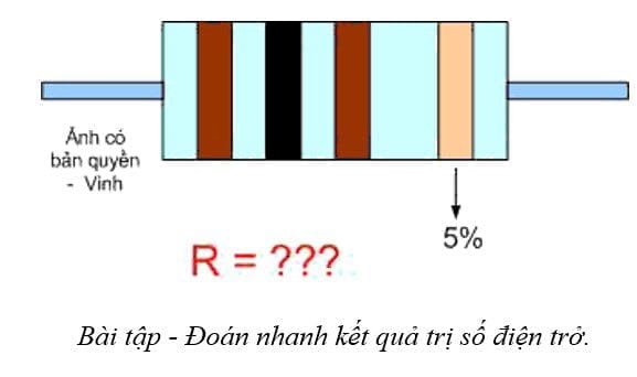 Điện trở là gì - Cấu tạo, công thức tính và cách đọc giá trị điện trở Bài tập - Đoán nhanh kết quả trị số điện trở.