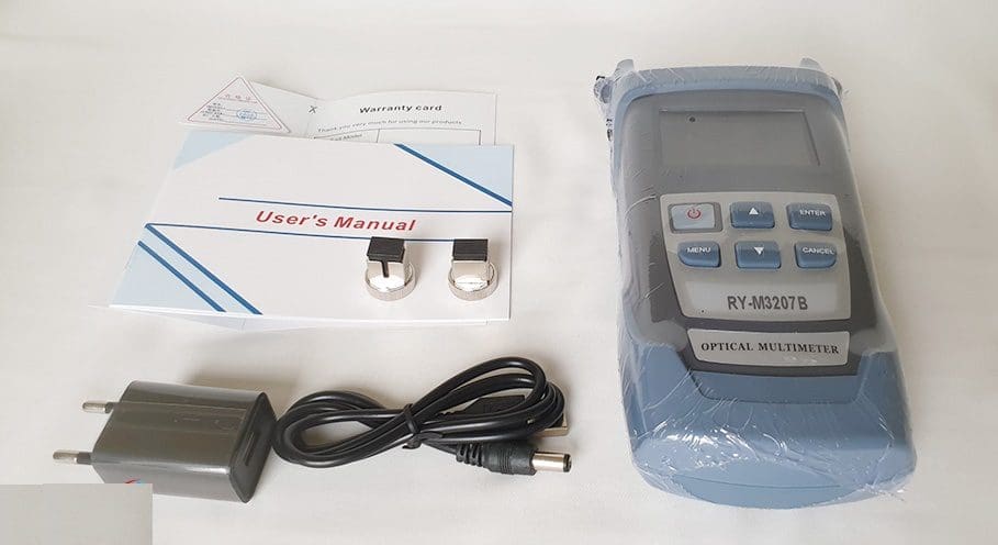 Máy đo công suất quang RY-M3207B dùng pin sạc Máy đo công suất quang RY-M3207B và phụ kiện