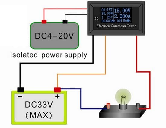 Vôn kế ampe kế DC 3A 33V MOD0104