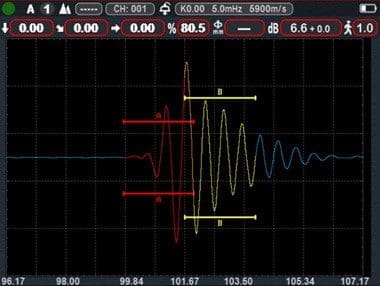 Máy dò khuyết tật siêu âm Huatec FD620 giao dien chinh