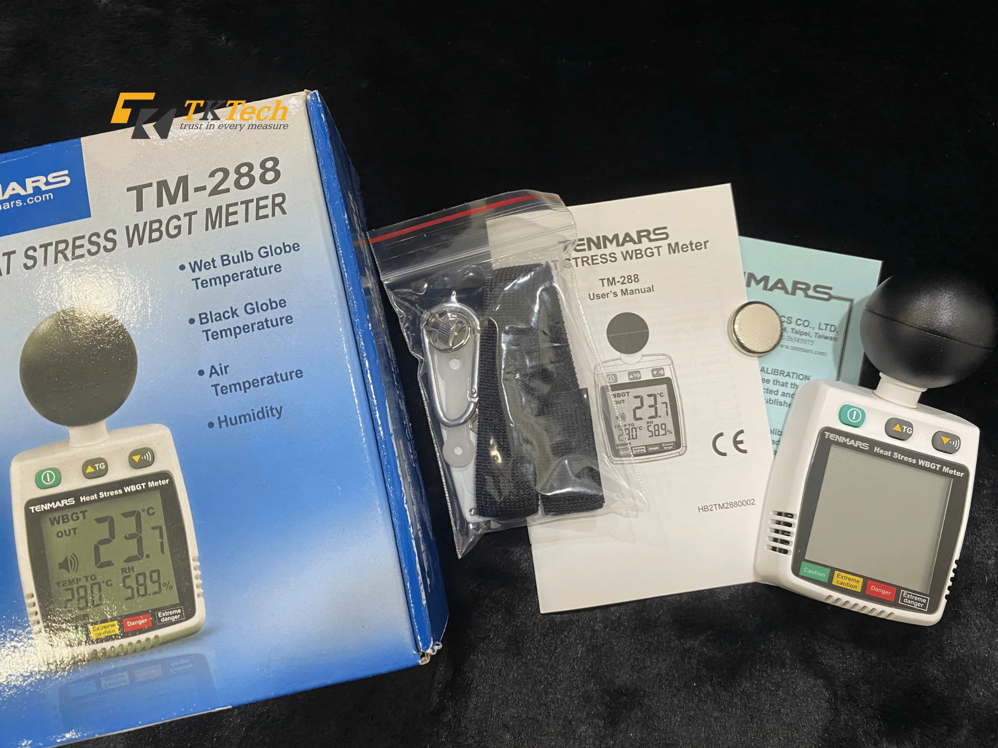 Hình ảnh thực tế máy đo nhiệt độ bầu ướt Tenmars TM-288