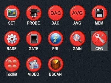 Máy dò khuyết tật siêu âm Huatec FD620 menu