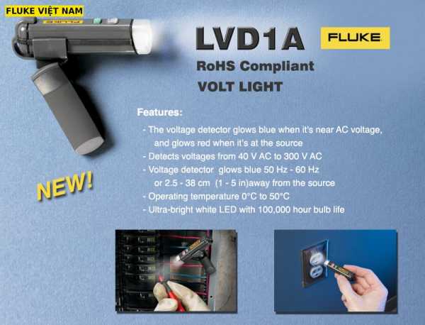 Máy đo điện áp không tiếp xúc Fluke LVD1A với đèn pin LED