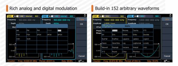 Tính năng máy phát xung dạng sóng Owon XDG3162