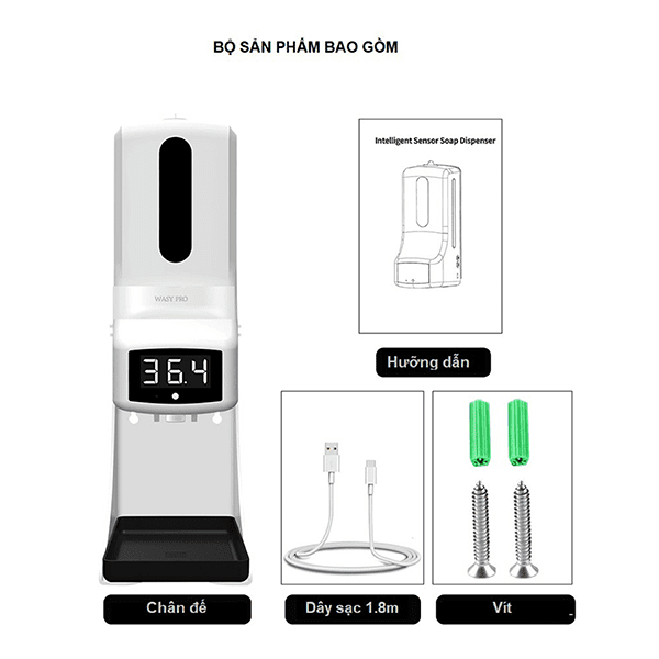 Máy đo thân nhiệt kết hợp xịt khuản K9 pro plus