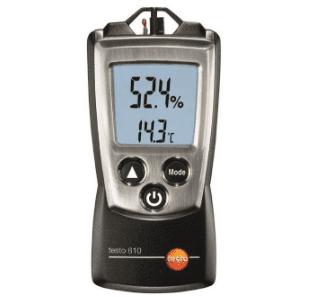 Nhiệt ẩm kế testo 610 cho phép đo nhiệt độ và độ ẩm nhanh chóng
