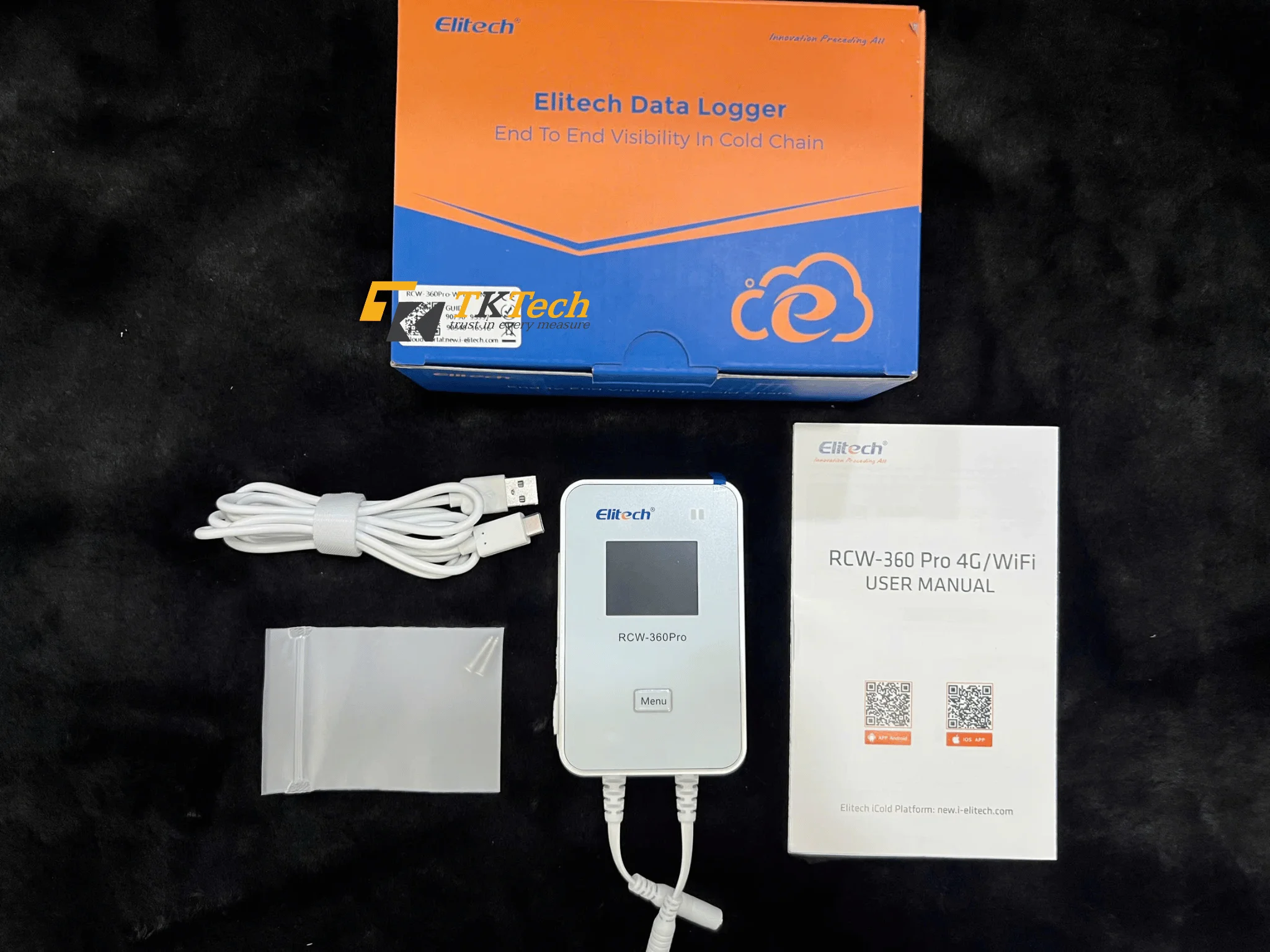 Bộ ghi dữ liệu nhiệt độ, độ ẩm 2 kênh Elitech RCW-360PRO-DC 4G Phụ kiện Bộ ghi dữ liệu nhiệt độ, độ ẩm 2 kênh Elitech RCW-360PRO-DC