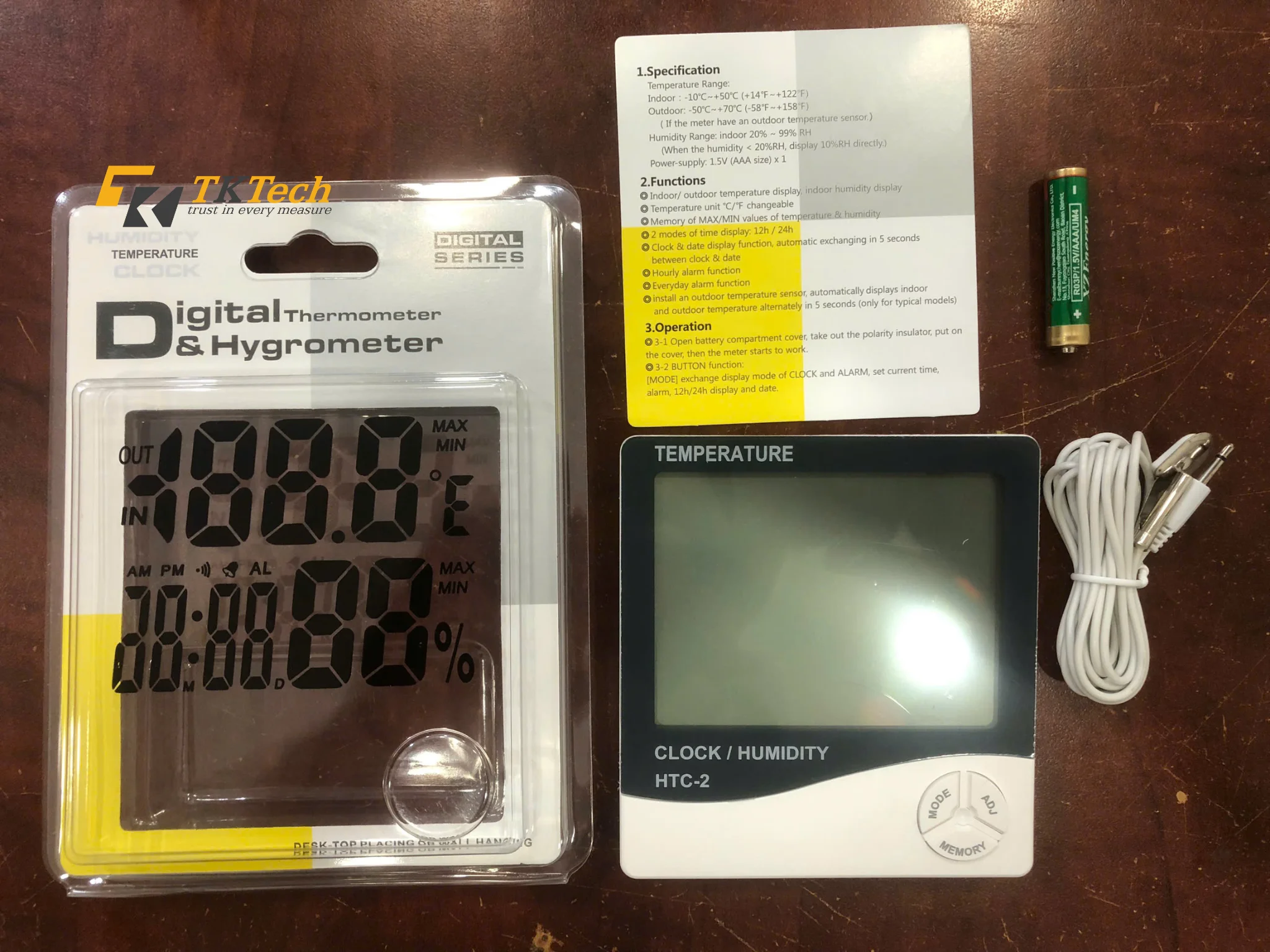 Máy đo nhiệt độ độ ẩm để bàn HTC-2 Hình thực tế máy đo nhiệt độ độ ẩm để bàn HTC-2