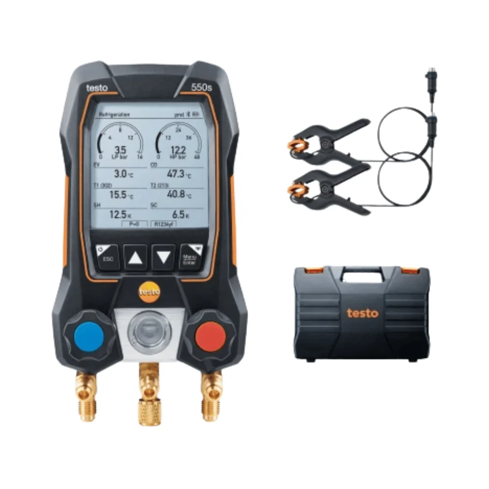 Bộ dụng cụ cơ bản Testo 550s - với đầu dò nhiệt độ kẹp cáp cố định