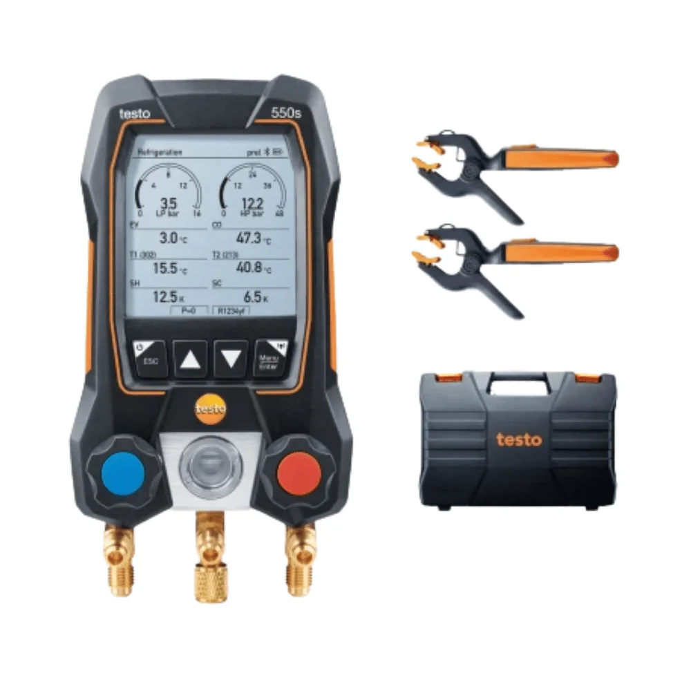 Bộ dụng cụ thông minh Testo 550s với đầu dò nhiệt độ kẹp không dây Bộ dụng cụ thông minh Testo 550s với đầu dò nhiệt độ kẹp không dây