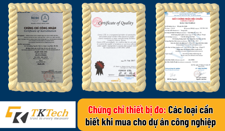 Chứng chỉ thiết bị đo: Các loại cần biết khi mua cho dự án công nghiệp