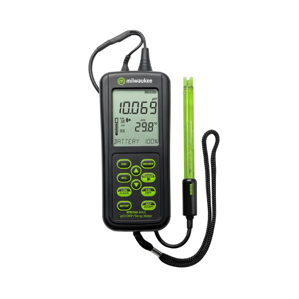 Máy đo pH/ORP/Nhiệt độ Milwaukee MW106 MAX Máy đo pH/ORP/Nhiệt độ Milwaukee MW106 MAX