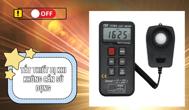 Mẹo tiết kiệm pin máy đo ánh sáng khi không sử dụng tay may khi khong su dung