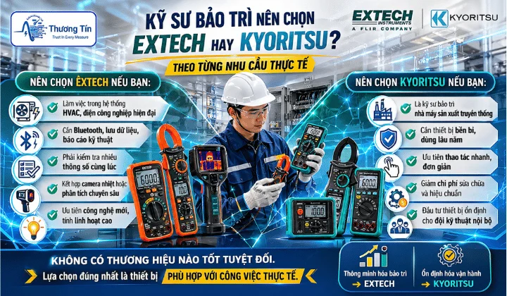 Extech hay Kyoritsu – quyết định phù hợp cho kỹ thuật viên bảo trì điện