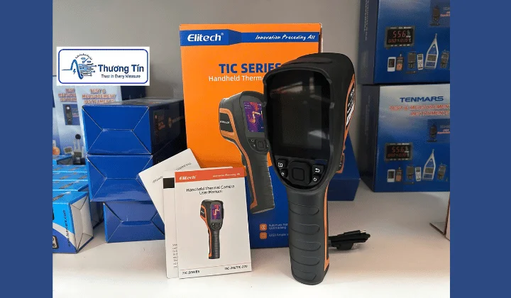 Hình ảnh thực tế máy chụp ảnh nhiệt Elitech TIC-210 trong kiểm tra điện
