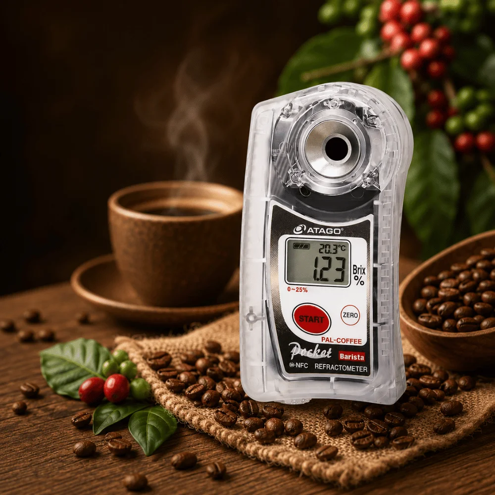 Máy đo độ ngọt Cafe - Cà Phê Atago PAL-COFFEE (Brix) ung dung ve may atago pal coffee brix