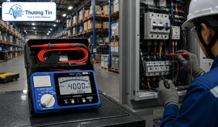 Máy đo điện trở cách điện Hioki: Ứng dụng & Cách đọc kết quả Máy đo điện trở cách điện Hioki IR4057-20 kết nối Bluetooth