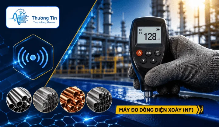 Máy đo độ dày lớp phủ dòng điện xoáy (NF) đo lớp phủ trên nền kim loại màu như nhôm, đồng, inox không nhiễm từ