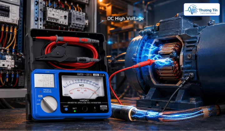 Máy đo điện trở cách điện Hioki: Ứng dụng & Cách đọc kết quả Nguyên lý đo điện trở cách điện bằng điện áp DC cao
