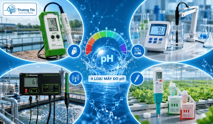 Máy đo pH & Chất lượng nước A-Z: Hướng dẫn chọn mua cho mọi ngành Phân loại máy đo pH theo hình thức sử dụng gồm máy cầm tay, để bàn và đầu dò online