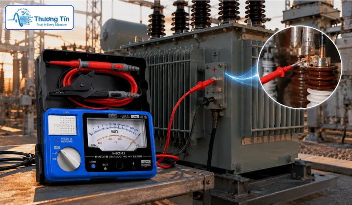 Máy đo điện trở cách điện Hioki: Ứng dụng & Cách đọc kết quả Ứng dụng máy đo Hioki kiểm tra máy biến áp