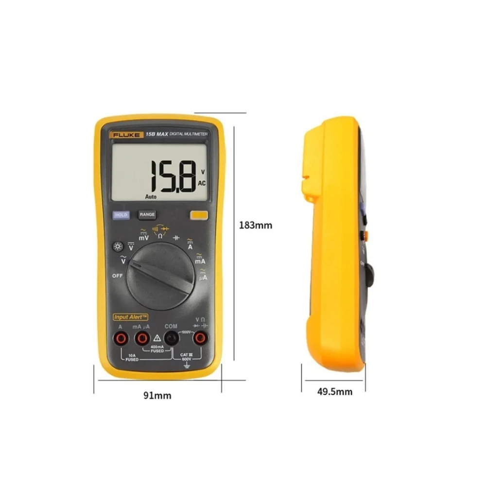Đồng hồ vạn năng Fluke 15B Max-01 Kích thước đồng hồ vạn năng Fluke 15B Max-01