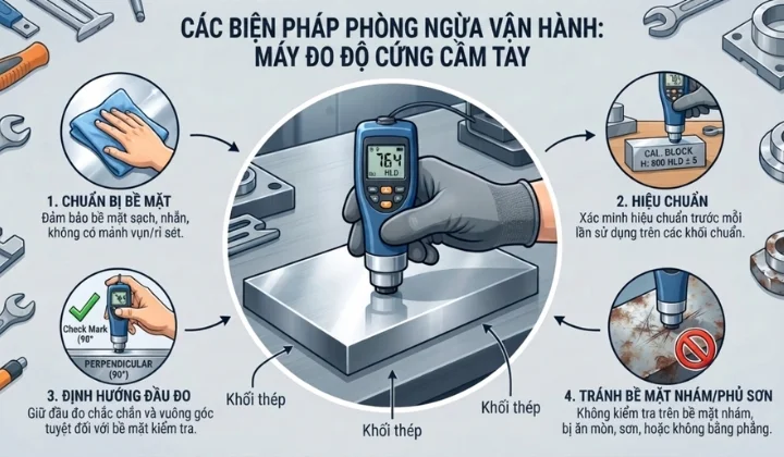 Lưu ý khi đo độ cứng cầm tay để có kết quả chính xác