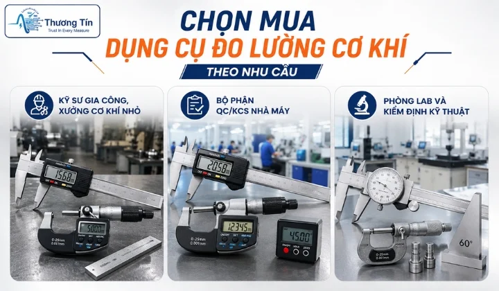 Dụng cụ đo lường cơ khí: thước kẹp, micrometer, thước đo góc Hướng dẫn chọn mua dụng cụ đo lường cơ khí phù hợp nhu cầu
