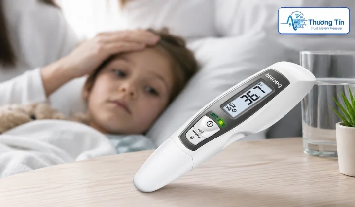 Top 4 nhiệt kế điện tử đáng mua năm 2026 Nhiệt kế điện tử đo trán Beurer FT 65 - đo nhanh không tiếp xúc