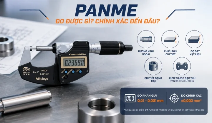 Dụng cụ đo lường cơ khí: thước kẹp, micrometer, thước đo góc Panme đo ngoài và độ chính xác trong đo lường cơ khí