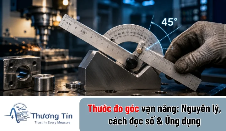 Thước đo góc vạn năng dùng trong cơ khí và xây dựng