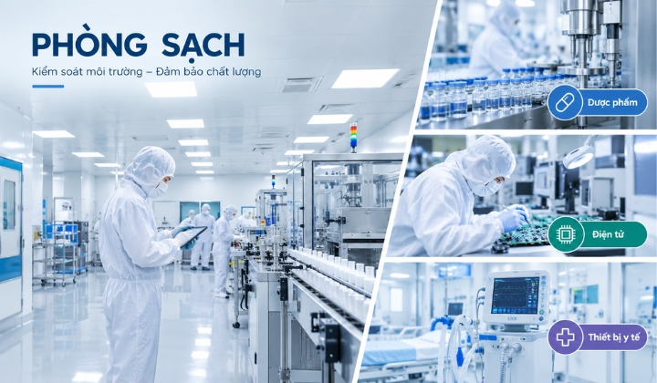 Đo nhiệt độ độ ẩm trong phòng sạch dược phẩm điện tử y tế