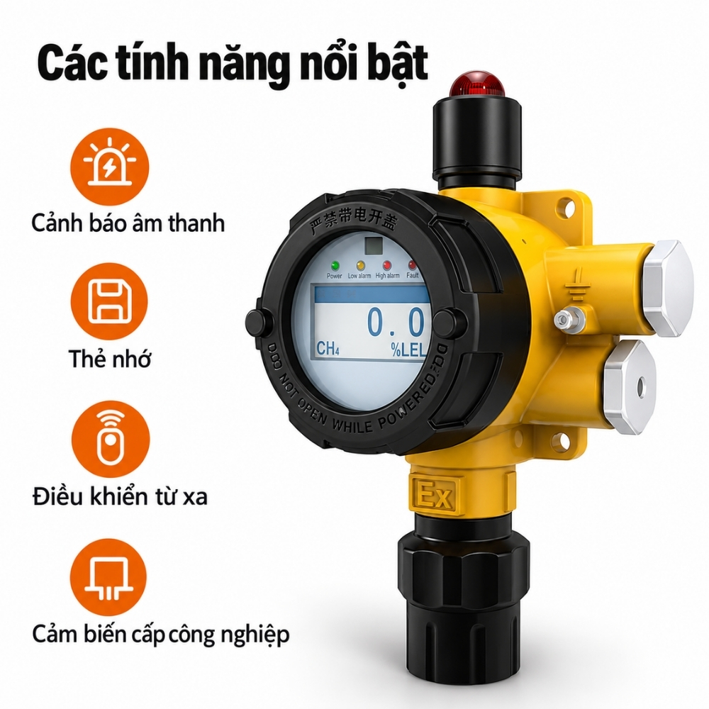 Máy dò khí cố định Bosean GT-K90 may phat hien khi doc co dinh gt k90 hien dai