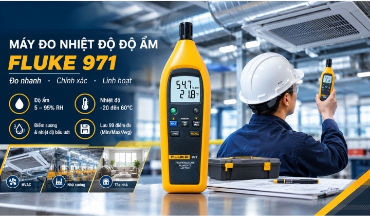 Thiết bị đo nhiệt độ độ ẩm Fluke 971 chính hãng