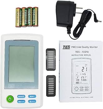 Đầy đủ phụ kiện theo máy đo chất lượng không khí TES-5321A