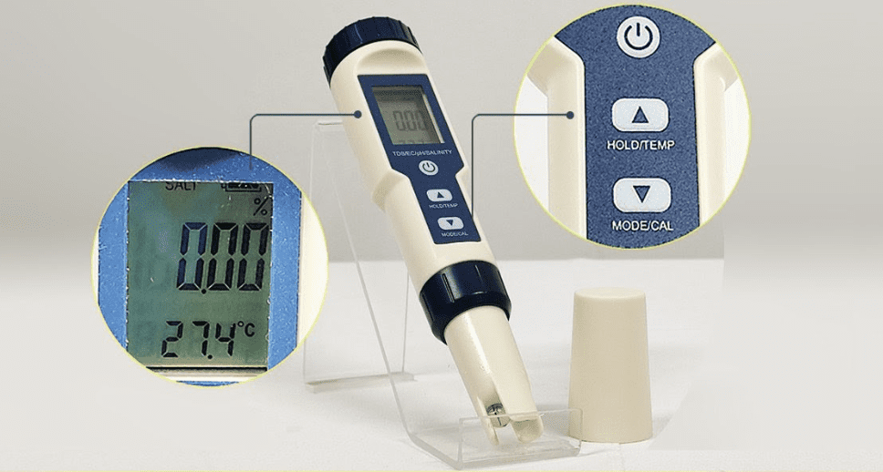 Máy đo 5 trong 1 pH, độ mặn, EC, TDS, nhiệt độ EZ-9909SP EZ 9909SP